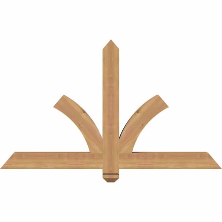 Ekena Millwork Redmond Smooth Timber Gable Bracket, Western Red Cedar, 48"W x 28"H x 3 1/2"D x 3 1/2"F, 14/12 Pitch GBW048X28X0404RED00SWR